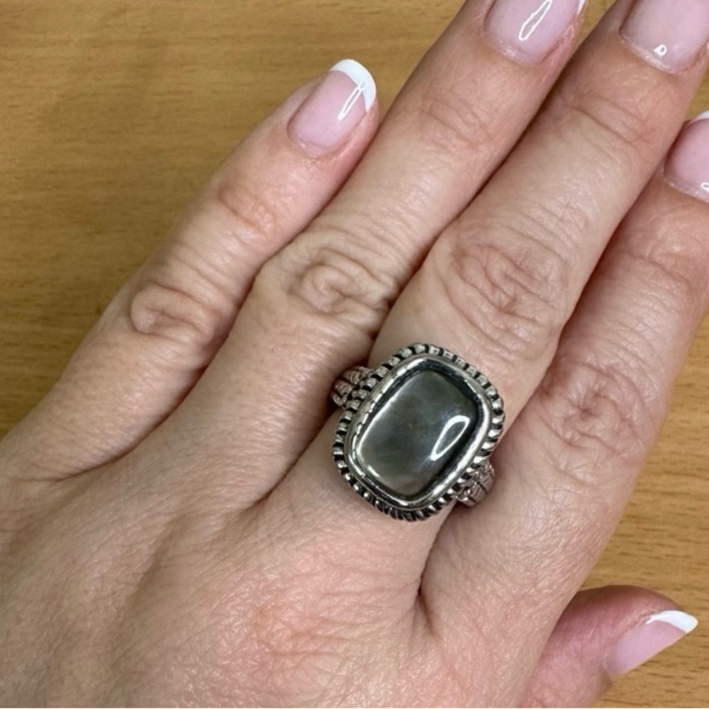 CITY ROX ELEGANT SILVER TONE MOP RING